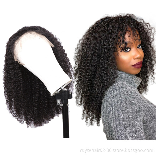 European Human Hair Full Lace 200 Density Kinky Curl Wig,Jewish Wig European Hair